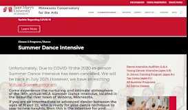 
							         Summer Dance Intensive | Minnesota Conservatory for the Arts								  
							    