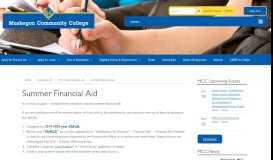 
							         Summer Financial Aid - Muskegon Community College								  
							    