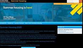 
							         Summer Housing 2019 | Undergrad Housing | HDH								  
							    