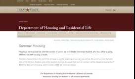 
							         Summer Housing : Department of Housing and Residential Life ...								  
							    