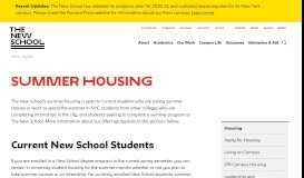 
							         Summer Housing | The New School								  
							    