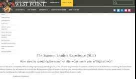 
							         Summer Leaders Experience | United States Military ... - West Point								  
							    