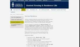 
							         Summer Residence - UTSC - University of Toronto								  
							    