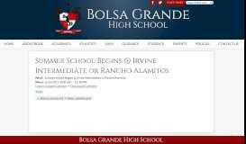 
							         Summer School Begins @ Irvine Intermediate or Rancho Alamitos ...								  
							    