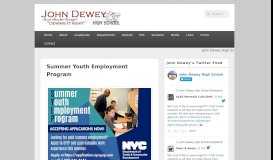 
							         Summer Youth Employment Program (SYEP) | John Dewey High School								  
							    