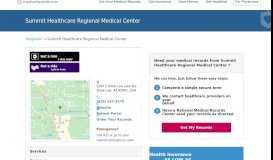 
							         Summit Healthcare Regional Medical Center | MedicalRecords.com								  
							    