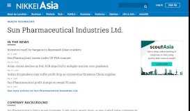 
							         Sun Pharmaceutical Industries Ltd. - Nikkei Asian Review								  
							    