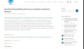 
							         SunGard Availability Services Launches SunGard Online - The ...								  
							    