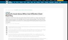 
							         SunGard's Asset Arena Offers Cost-Effective Client Reporting - Global ...								  
							    