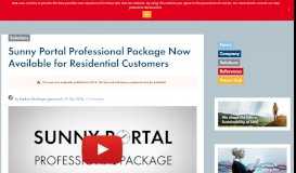 
							         Sunny Portal Professional Package Now Available ... - SMA Sunny blog								  
							    
