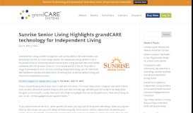 
							         Sunrise Senior Living Highlights grandCARE technology for ...								  
							    