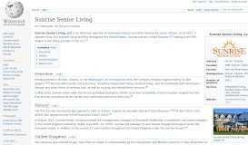 
							         Sunrise Senior Living - Wikipedia								  
							    