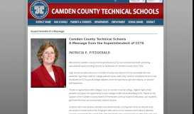 
							         Superintendent's Message - Camden County Technical Schools								  
							    