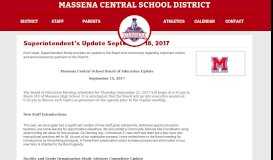 
							         Superintendent's Update September 18, 2017 - Massena Central ...								  
							    