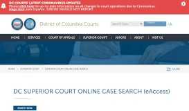 
							         Superior Court Online Case Search | District of Columbia Courts								  
							    
