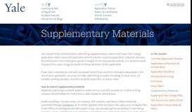 
							         Supplementary Materials | Yale College Undergraduate Admissions								  
							    