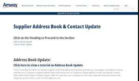 
							         Supplier Address Book & Contact Update - Supplier Portal - Amway								  
							    