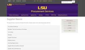 
							         Supplier Basics - Louisiana State University								  
							    