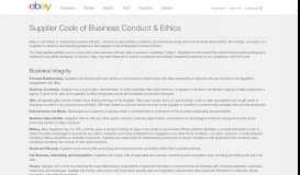
							         Supplier Code of Business Conduct & Ethics - eBay Inc.								  
							    