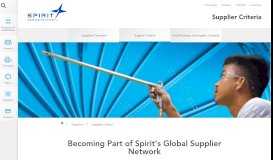 
							         Supplier Criteria | Suppliers | Spirit AeroSystems								  
							    