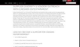 
							         Supplier Diversity - Caesars Entertainment								  
							    
