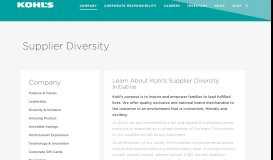 
							         Supplier Diversity - Kohl's Corporate								  
							    