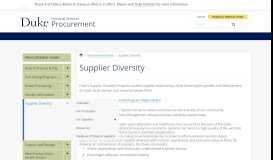 
							         Supplier Diversity | Procurement | Duke								  
							    