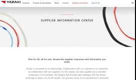 
							         Supplier Information Center | Yazaki North America								  
							    