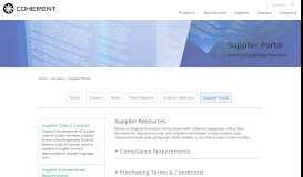 
							         Supplier Portal | Coherent								  
							    