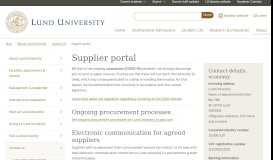 
							         Supplier portal | Lund University								  
							    