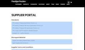 
							         Supplier Portal » Paradigm Precision								  
							    