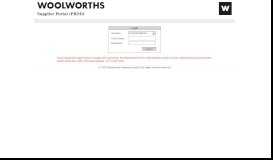 
							         Supplier Portal (PROD) - Woolworths								  
							    
