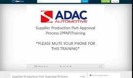 
							         Supplier Production Part Approval Process (PPAP)Training - ppt ...								  
							    