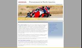 
							         Supplier Registration - Honda Procurement in North America								  
							    