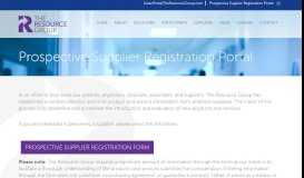 
							         Supplier Registration Portal - The Resource Group								  
							    
