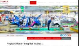 
							         Supplier Registration - Toyota Motor Manufacturing UK								  
							    