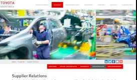 
							         Supplier Relations - Toyota Motor Manufacturing UK								  
							    