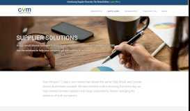 
							         Supplier Solutions - CVM Solutions								  
							    