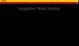 
							         Supplier Web Portal - DHL								  
							    