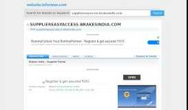 
							         suppliereasyaccess.brakesindia.com at WI. Brakes India - Supplier ...								  
							    