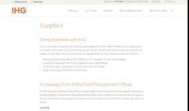 
							         Suppliers - Business - InterContinental Hotels Group PLC								  
							    