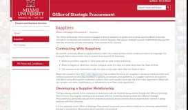 
							         Suppliers| Strategic Procurement | FBS - Miami University								  
							    