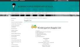 
							         Supply List - Kensington Elementary School								  
							    