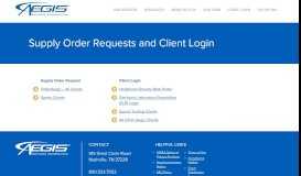 
							         Supply Order Requests and Client Login | Aegis Sciences Corporation								  
							    