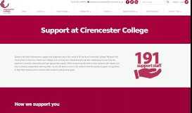 
							         Support – Cirencester College Website								  
							    