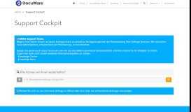 
							         Support Cockpit · DocuWare Support Portal								  
							    