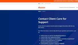 
							         Support - Contact Client Care | Access								  
							    