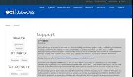 
							         Support - Customer Portal | JobBOSS - JobBOSS Customer Portal								  
							    
