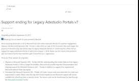 
							         Support ending for Legacy Adxstudio Portals v7 (announced Sept 14 ...								  
							    