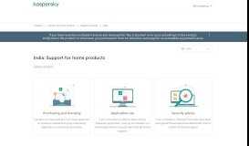
							         Support for home products - Kaspersky support - Kaspersky Lab								  
							    